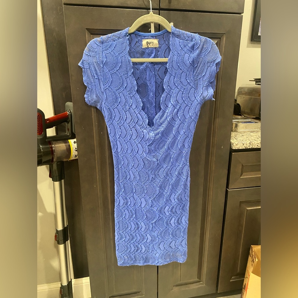 Super comfy and sexy Nightcap deep V lace bodycon mini dress